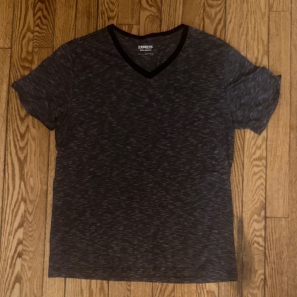 Express Black and Gray Short Sleeve Tee